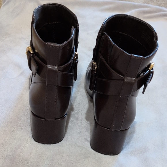 J. Crew Brown Ankle Boots Polished Leather Slip-On - Picture 4 of 5